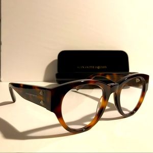 New ALEXANDER McQUEEN AM0055O 002 49mm Brown Havana Eyeglasses RX Frames Italy